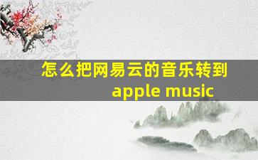 怎么把网易云的音乐转到apple music